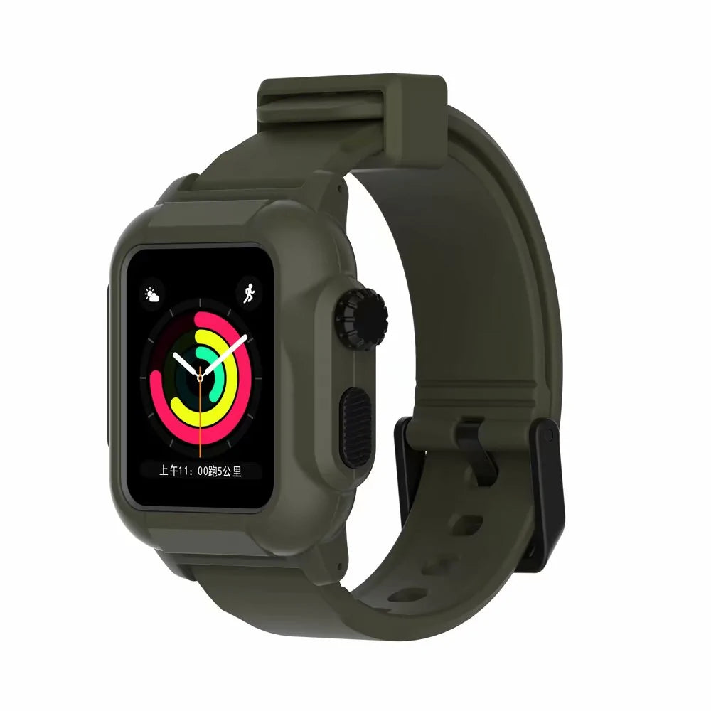 Waterproof Box Case Strap For Apple Watch