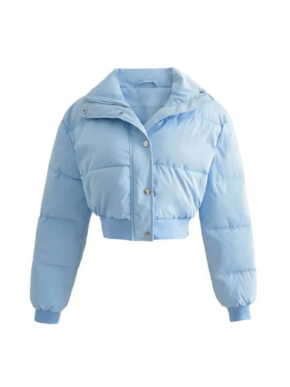 Elegant Cropped Puffer Jackets Women