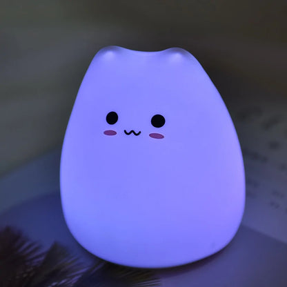 Colorful Cat LED Silicone Night Light