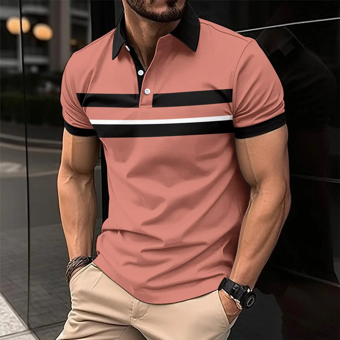 Polo de cuello casual para hombre