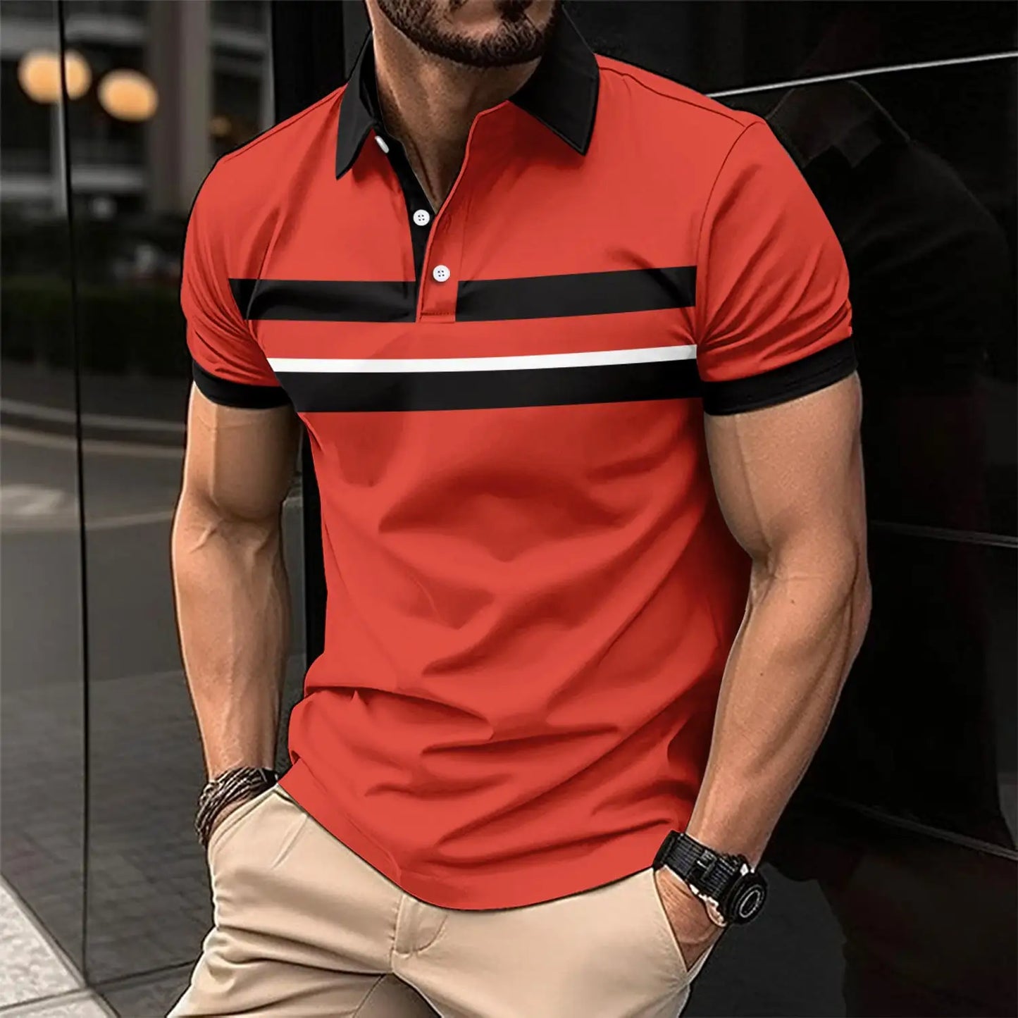 Polo de cuello casual para hombre