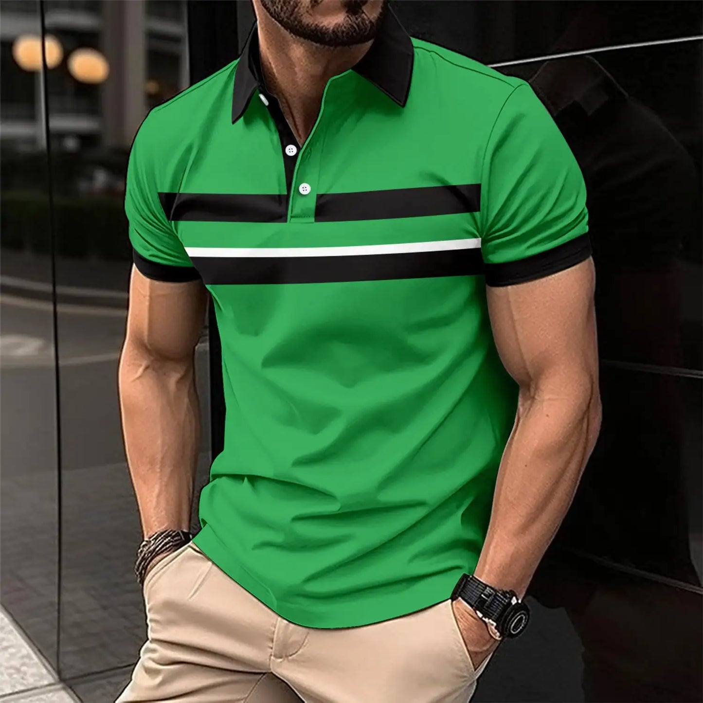 Polo de cuello casual para hombre