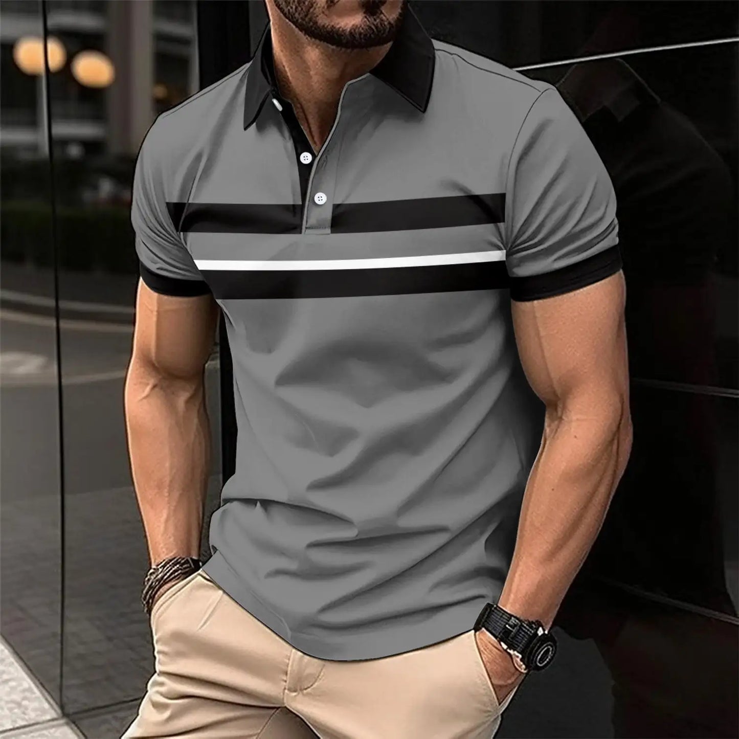 Polo de cuello casual para hombre